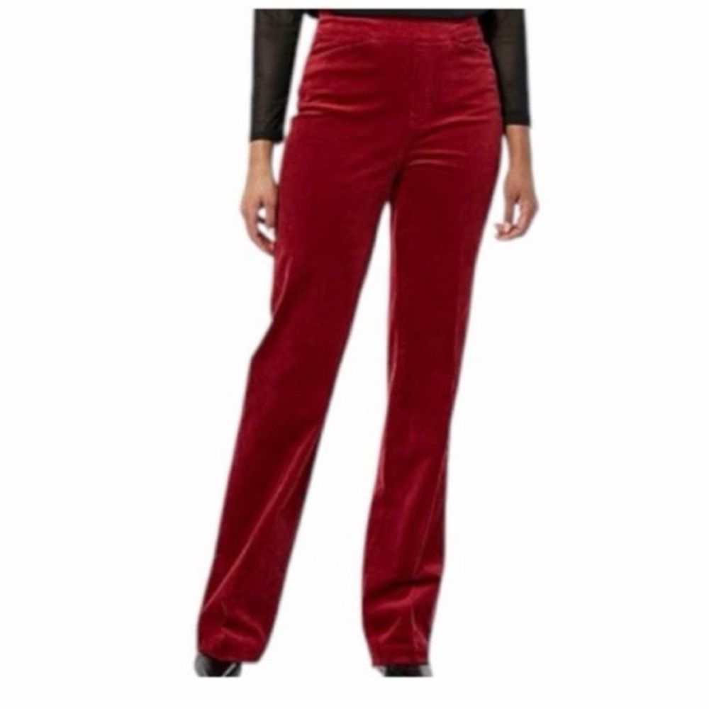 DG2 Diane Gilman Velvet Wide Leg Pull On Pants